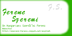 ferenc szeremi business card